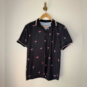 Men’s Flamingo Themed Polo Shirt size M